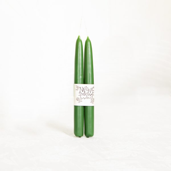 9" Green Hand-Dipped Taper